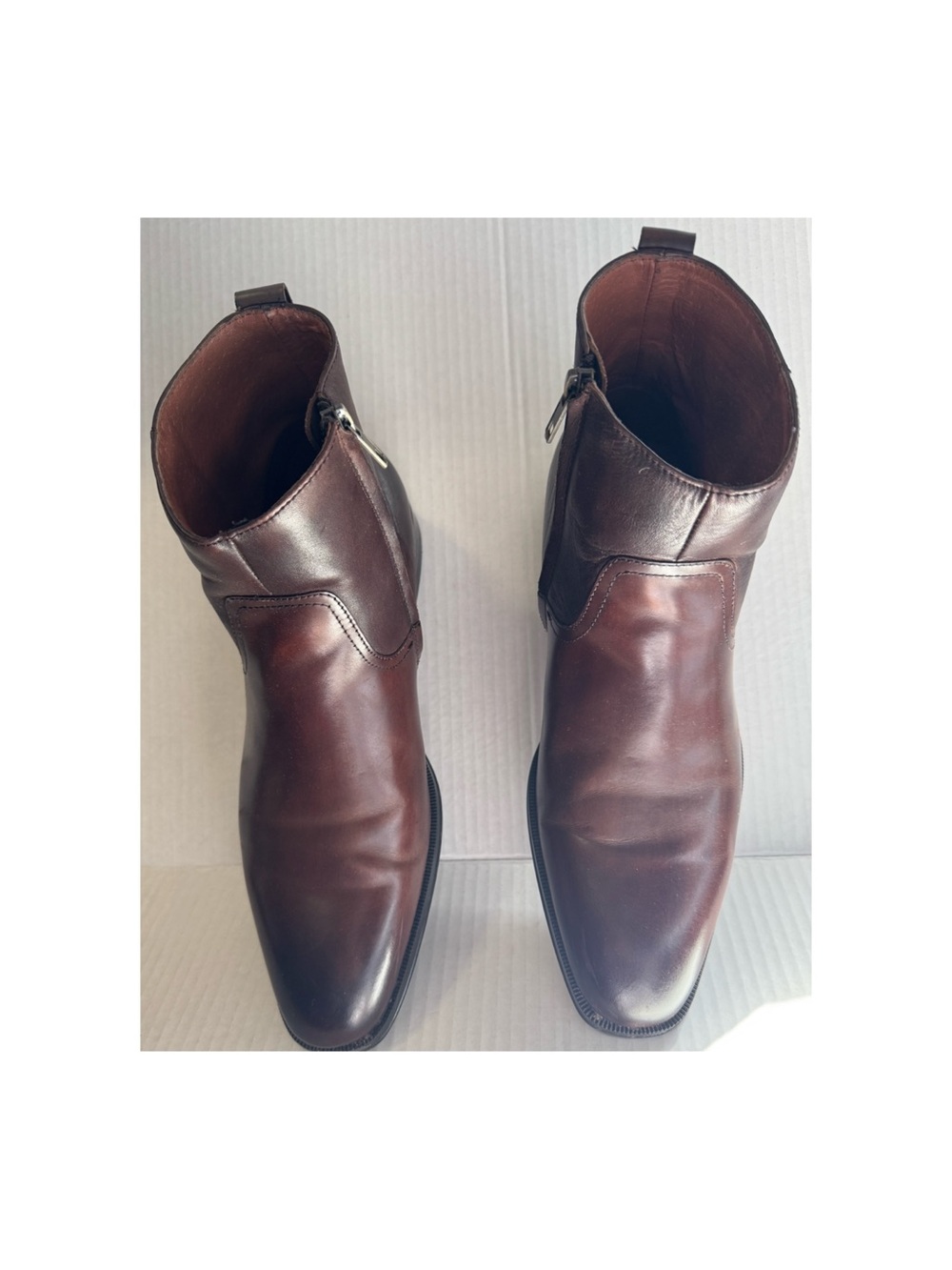 Florsheim Men's Brown Leather Chukka Boots - Zip Ankle Style
